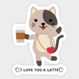 Cat drinking coffee Sticker